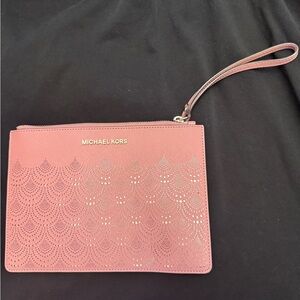 Michael Kors wristlet clutch in a dusty rose